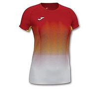 Joma Elite VII Camiseta Running, Mujer, Rojo-Blanco, L