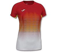 Joma Elite VII Camiseta Running, Niñas, Rojo Blanco Amarillo, 2XS