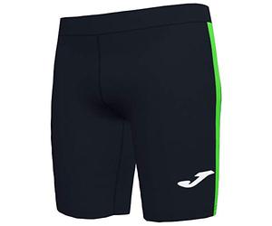 Joma Elite VII Short Running, Niños, Negro-Verde Fluor, 2XS
