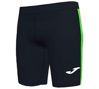 Joma Elite VII Short Running, Niños, Negro Verde flúor, XS