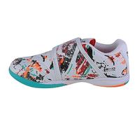 Joma EVJW2302INV Zapatillas de fútbol para niños, Color Blanco con Manchas en Colores Vivos, diseño anatómico con Velcro NIÑO Deportivos Blanco 29