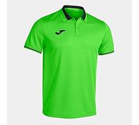 Joma Hombre Camisa de Polo, Verde Flúor Negro, 4XS