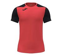Joma Hombre Camiseta, Coral Flúor-Negro, XL