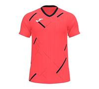 Joma Hombre Camiseta, Coral Flúor-Negro, XS