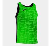 Joma Hombre Camiseta, Negro-Verde Fluor, S