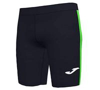 Joma Hombre Short Running, Negro Verde Flúor, L