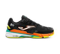 Joma Hombre Zapatos de Tenis, Negro Naranja Flúor, 40 EU