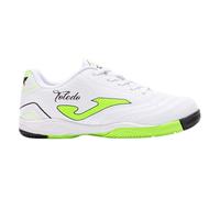 Joma - Zapatilla de fútbol sala Toledo Niño, Unisex, White-Green, 31