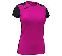 Camiseta de Running Joma Record II Manga Corta Mujer Rosa Flúor Negro 2XL