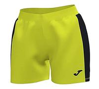 Joma Maxi Pantalon equipaciones, Niñas, Amarillo flúor-Negro, 2XS
