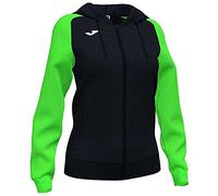 Joma Mujer Sudadera con Capucha, Negro-Verde Fluor, XL