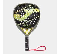Joma Pala de Pádel Profesional Gold Pro, 350 g - Forma Diamante - Tubular y Plano 100% Carbono con Núcleo Flexo Black EVA - Tecnología Rotation y Vibra-out - Incluye Funda - Verde Amarillo