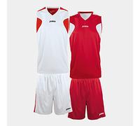 Joma Set Basket Reversible BCO-Rojo Jersey+Short Equipación de Baloncesto, Hombre, Blanco/Rojo, 6-8