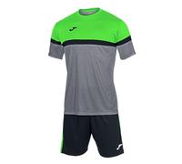 Joma Danubio Conjunto de Fútbol Camiseta y Pantalones Cortos, Hombre, Multicolor (Grey Melange/Fluorescent Green), 5XS