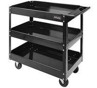 JOMAFA Carro DE Taller para Herramientas 3 BANDEJAS Profesional con Ruedas, Color Negro