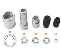 JOMAFA JUEGO DE 5 VASOS PARA DESMONTAR BOMBA INYECTORA BOSCH DELPHI, 5 PIEZAS