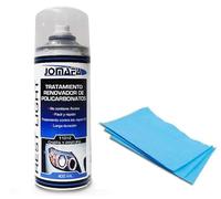 JOMAFA Kit Spray Restaurador De Faros Pre ITV Renovador De Policarbonatos, 400 ml Y 10 Paños De Fibra De Poliester para Desengrasar