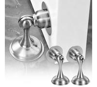 Jomdjmskes 2 Pcs Tope Puerta Magnetico, Topes Puertas Suelo Adhesivo, Door Stopper Interiores de Acero Inoxidable, Cuñas Puerta para Zócalos Autoadhesivos Tornillos Ocultos, Diseño de Imán Fuerte