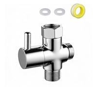 Jomdjmskes Lectorias Recambios Columna Ducha, G1/2 Válvula Desviadora de 3 Vias con Almohadillas Goma, Repartidor Agua Ducha, Latón Cromo Desviador Grifo, Derivador de Ducha para Baño Pieza Repuesto