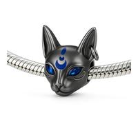 JOME Charm Gato Egipcio Plata de Ley 925 - Compatible con Pulseras Europeas - Diseño Esmaltado con Circonitas - Inspirado en la Cultura del Antiguo Egipto - Regalo para Amantes de Gatos