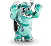 JOME Charm Sulley en Plata 925 | Inspirado en Monstruos S.A. | Compatible con Pulseras Europeas | Diseño de Fantasía Infantil en Esmalte Azul