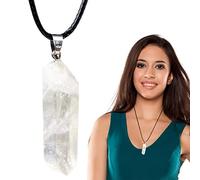 Jomewory para Mujer Curación,Colgante Piedra Cuarzo Natural - Collar Espiritual Piedras Preciosas Blanco curativo Hexagonal para Mujeres y niñas