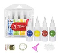 Jomewory Tie Dye Kit, 5 Colores Vibrantes Kit Tintes Textiles con Botellas Exprimibles, Gomas & Guantes etc, Kit Permanentes Pinturas Ropa Tinte para Niños & Adultos
