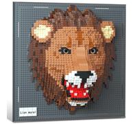 JOMIOD Juego de pared 3D de leones, 2005, bloques de sujeción únicos para decoración de pared o decoración de mesa, micro mini bloques de sujeción para el hogar y la oficina, regalo creativo para