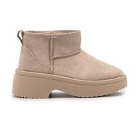 JOMIX Botas Forradas Mujer Cuña Forro Polar Suave Gran Agarre Botines Mujer Suela Antideslizante Caña Media Confortable para Caminar y Trabajo en Días de Frío y Nieve WSB255313 Beige 38