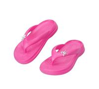 JOMIX Chanclas de Verano con Plataforma Mujer Eva Ligeras 5cm Sandalias con Detalle Estrella Antideslizantes para Playa y Uso Diario (Fucsia,41)