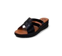 JOMIX Chanclas Mujer Cuña Sandalias Mujer Verano Cruzadas Fabricadas en Italia Chanclas Mujer Piel Sandalias Mujer Comodas Piscina Playa Mar, Negro, 38 EU
