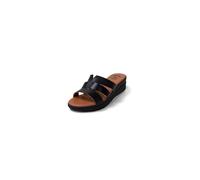 JOMIX Sandalias de mujer de verano con cuña, sin correa, bandas múltiples suaves, plantilla amortiguada, suela antideslizante ligera y flexible, fabricadas en Italia, Negro , 38 EU