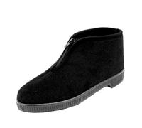 JOMIX Zapatillas de Casa Hombre Pantuflas Botín con Cremallera Invierno Calentitas yAantideslizantes Suela de Goma Caña Alta Fieltro Suave Fáciles de Poner Confort para Mayores ITU2518 Negro 44
