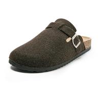 JOMIX Zapatillas de Casa Hombre Zuecos de Fieltro con Hebilla Pantuflas Invierno Plantilla de Anatómica Clogs Suela Antideslizante Mules Cálidas y Transpirables Punta Cerrada MCT255084 Marron 41