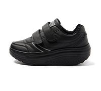 JOMIX Zapatillas Deportivas Mujer Basculantes Sneakers Zapatos Mecedores Cómodos Adelgazar Caminata Tenis Running Jogging Fitness (SD2656, Negro, 38 EU)