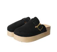 JOMIX Zuecos Mujer Con Hebilla Ajustable Diseño Elegante Suela Ligera Antideslizante Parte Superior Suave Zuecos Mujer Vestir Para Uso Diario Interior Y Exterior,Negro,40 EU