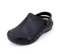 JOMIX Zuecos Mujer Sanitarios EVA Zapatos de Trabajo Profesionales Ligeros Antideslizantes para Enfermera Hospital Cocina Zuecos con Tacón 3.8cm PD7869, Negro, 41 EU
