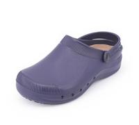 JOMIX Zuecos Mujer Sanitarios EVA Zapatos de Trabajo Profesionales Ligeros Antideslizantes para Enfermera Hospital Cocina Zuecos con Tacón 3.8cm PD7869, Marino, 38 EU