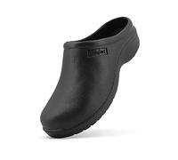 JOMIX Zuecos Sanitarios Mujer Calzado de Trabajo Hospital Cocina Jardín Zuecos Ergonómicos con Punta Cerrada Fabricados en Europa, Negro, 38 EU