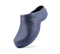 JOMIX Zuecos Sanitarios Mujer Calzado de Trabajo Hospital Cocina Jardín Zuecos Ergonómicos con Punta Cerrada Fabricados en Europa, Navy Azul, 40 EU