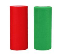 Jomnvo - 2 rollos de cinta de tul de Navidad, color rojo y verde, rollos de tul para Navidad, bricolaje, falda de mesa, decoración de fiesta, envoltura de manualidades, lazo de niña tutú