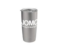 JOMO La alegría de perderse la divertida broma introvertida de Fomo Fear Vaso térmico de acero inoxidable de doble pared