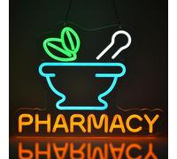 JOMOBUTY Letrero de neón de farmacia, luces LED de neón para negocios, medicina, farmacia, decoración de pared, ultrabrillante, regulable, cartelera de neón, regalo de gran apertura, alimentado por
