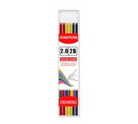 JOMPENS 2 mm, mina gruesa 2B multicolor para carpintería, estructura mecánica, mina sólida para dibujar, marcar carpintería (3 colores (rojo, amarillo, negro))