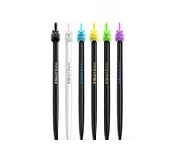 JOMPENS 6 unids/lote Creativo Kawaii Negro Cat Tail Gel Pen 0.5mm Color Gatos Press Style Automatic Pen para Escritura Oficina Papelería Suministros Escolares