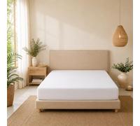 Jomy - Sábana Bajera bambú 160 x 190/200 + 30 para Cama 160 cm, Sabana Bajera Suave y refrescante Termorreguladora Sábanas Frescas para Verano, Color Blanco Saten 400 Hilos