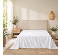 Jomy - Sábana encimera bambú Cama 150 cm Sabana encimera 240 x 280 cm Suave y Termorreguladora, Color Blanco sabanas Saten 400 Hilos Sábanas Frescas