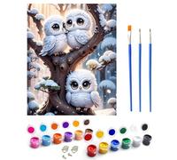 Jomzuci Pintura por números para niños a partir de 5, 6, 7, 8, 9, 10 años, para niñas, adultos, niños, animales, principiantes, con lienzo, pinceles acrílicos, para regalos y decoración del hogar (40