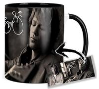 Jon Bon Jovi Taza Interior y Asa Negra Ceramica Mug