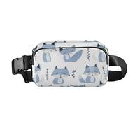 Jon Klassen - Riñonera estilo zorro, color azul cielo, lavanda, blanco, para mujeres y hombres, resistente al agua, bolsa cruzada antirrobo con correa ajustable para viajes, compras, correr